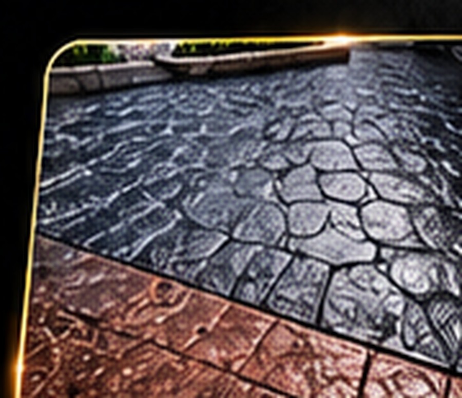 Concept preview of decorative stamped concrete paving